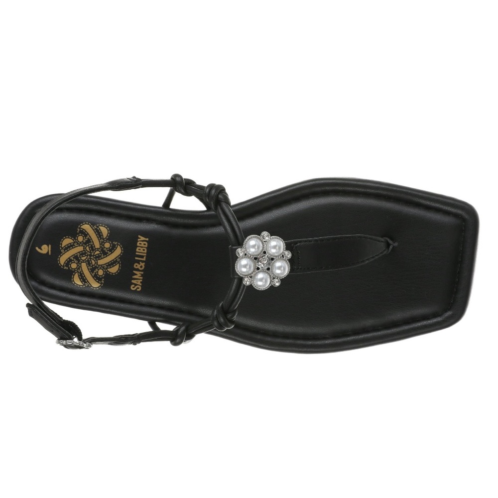 Sam&Libby Women’s Talia Pearl Ampersand Thong Sandal -gorgeous Pearl detail! - Picture 2 of 6